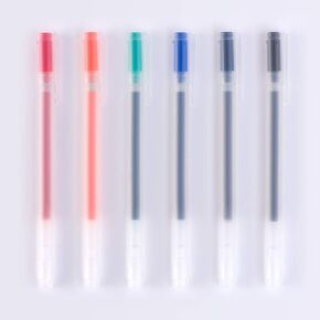 MUJI Gel Ink Ballpoint Pen 6-Colours Set, 0.5 mm Nib Size