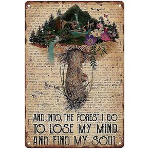 Metal Tin Sign Vintage Mushroom Decor Chic for Kitchen Farm Home Living Room Garden Bedroom Office Hotel Cafe and Pub Wall Decor 12x8 Inches