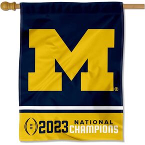 Michigan Team University Wolverines Football National 2023 Champions House Banner Flag
