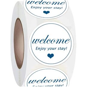 Top label Hotel & Motel Welcome Stickers,2 Inch Welcome Enjoy Your Stay Key Cards Label Stickers,500 Pcs