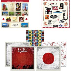 مجموعة قصاصات الورق والملصقات المخصصة لجمارك القصاصات 17512، المعالم السياحية في اليابان in Kuwait
