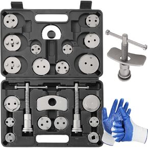 24pcs Brake Caliper Tool, Heavy Duty Disc Brake Caliper Tool Set, Wind Back Kit for Brake Pad Replacement, Master Disc Brake Caliper Tool Kit Fits Most American, European Makes/Models (Blue)