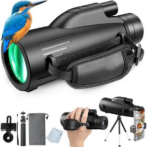 80X100 HD Monocular Telescope, Monoculars for Adults High Powered with Smartphone Holder & Tripod, BAK-4 Prism and Compact Monocular for Bird Watching, Hiking, Camping, Travel