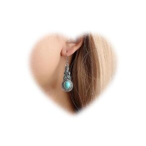 Boho Turquoise Drop Earrings for Women Turquoise Bead Dangle Earrings Blue Gemstone Earrings Blue Natural Stone Earrings Jewelry for Girls Gifts