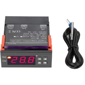 Jeanoko Thermostat MH1210F AC110V Digital Temperature Control Controller Thermostat -58~194℉ Fahrenheit Temperature Sensor