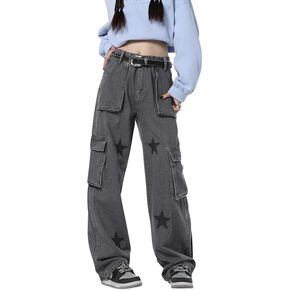 Women Baggy Jeans Y2K Aesthetic High Waisted Wide Leg Pants 90S Vintage Streetwear Fashion Casual Clothes.