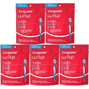 Colgate Max Fresh Wisp Disposable Mini Toothbrush, Peppermint - 24 Count, 5-Pack