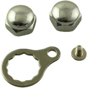 1 Set Fishing Reel Handle Nut M8 Diameter Fishing Reel Left Right Handle Locking Plate Set of Four Waterdrop Reel Drum Rocker Screw Accessories Metal Fishing Rod DIY Parts Gray