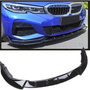 4pcs Front Bumper Lip Spoiler Kit Compatible with BMW 5-Series G30 2018 2019 2020 2021 2022 2023 Gloss Black M-Performance Front Bumper Lip Spoiler Lip Lower Bumper Body