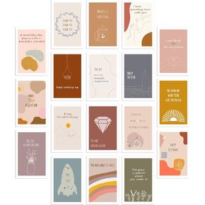 DIVERSEBEE 36 Pack Assorted Motivational Post Cards - Inspirational Encouragement Postcards, Affirmation Kindness Gratitude Note Card Set with 36 Unique Quotes (Blank Back) - 4x6 Inches