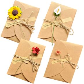 AECIH Flower Thank You Card 12 Pack All Occasion Greeting Card Handmade Invitation Card with Envelopes