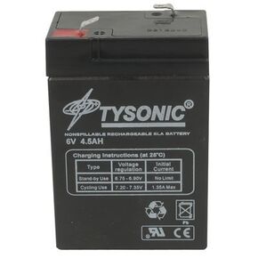 Xytronic TY-6-4.5 Tysonic Rechargeable Battery, Sealed Lead Acid, 6 V, 4.5 Ah, 107mm Height, 47mm Width, 70mm Length