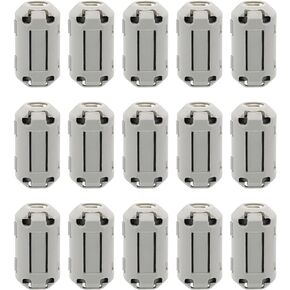 15Pcs 7mm Grey Clip-on Ferrite Ring Core RFI EMI Noise Suppressor Anti-Interference Cable Clip for Telephones Tvs Speakers Radio Audio Equipment Noise Suppressor Video Cable Power Cord