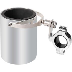 Motorcycle Cup Holder ABS Chromed Handlebar Mount Cup Drink Water Bottle Holder for Motorcycle Bike (Silver)
