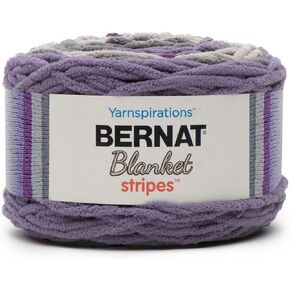 Bernat Blanket Stripes Yarn, 10.5 oz, Gauge 6 Super Bulky Chunky, Grapevine