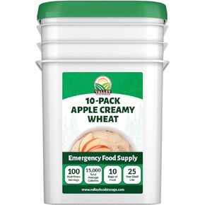 حبوب التفاح الساخنة من فارينا بالقمح الكريمي، 10 كيس تقديم | طعام تخييم ممتاز خفيف الوزن | مجموعة وجبات سهلة التحضير غير معدلة وراثيًا في كيس مايلر قابل للإغلاق | وجبات الظهر، أغذية البقاء على قيد الحياة | وادي تخزين المواد الغذائية in Kuwait