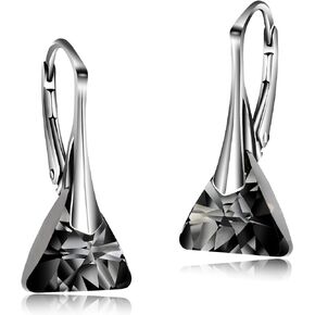 Chic Bijoux Austrian Crystal Earrings for Women Dangling, with 925 Sterling Silver Leverbacks, Gemstone Earrings for Ladies, Jewelry for mom