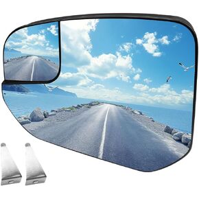 Heated Mirror Glass with Holder and Blind Glass Replace DT1Z17K707H FO1324168, Driver Left Side Mirror Fit for Ford Transit 2014-2023