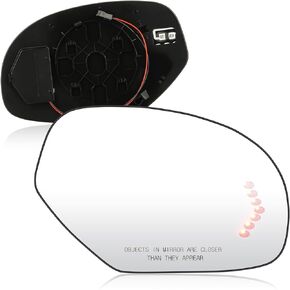 Driver Left & Passenger Right Side Power Heated Mirror Glass Fit For 2007-2014 Chevy Avalanche Silverado Suburban Tahoe/For Cadillac Escalade/For GMC Sierra Yukon, Turn Arrow Signal