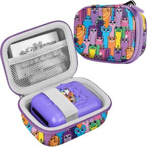 Leayjeen Hard Carrying Case Compatible with Bitzee Interactive Toy Digital Pet and Bitzee Virtual Electronic Pets Accessories, Pattern Elements Adapted to Bitzee (Case Only)-Purple