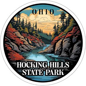 Hocking Hills State Park Ohio Sticker Travel Outdoors Decal Vinyl Small Waterproof for Water Bottle Mug Passport Book Scrapbook Notebook Laptop Tumbler Skateboard Computer Phone Size 4" Funny Gift