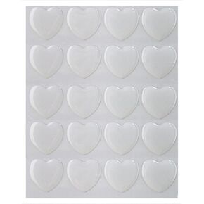 IGOGO 100 PCS Clear Heart Epoxy Stickers Adhesive Seal for Bottle Cap and Pendants 1-Inch