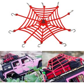 1/10 RC Simulation Rubber Luggage Net with Hooks RC Decorations Accessories Compatible with Traxxas TRX-4 Tamiya CC01 Axial SCX10 D90 Redcat HSP 90046 D110 1/10 RC Crawler Roof Rack (Black)