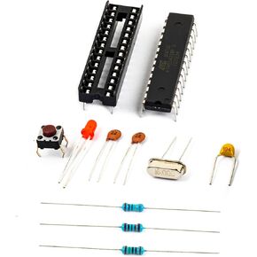 مجموعات لوحة التجارب الأساسية لمشروع Arduino Atmega328P-PU Atmega328p مع أداة تحميل التشغيل Uno R3، مقبس Dip28، كريستال 16 ميجا هرتز، مقاوم 1 متر، مكثف 100 نانو فهرنهايت، إعادة ضبط مفتاح اللمس