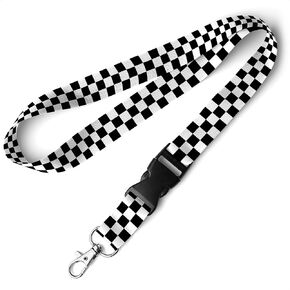Checkered Lanyard for Keys for Men - Keychain Lanyard White and Black Lanyard Keychain Women - Key Chain Lanyard for Car Keys Neck Lanyards for Keys for Men - Badge Lanyard Car Key Lanyard for Men