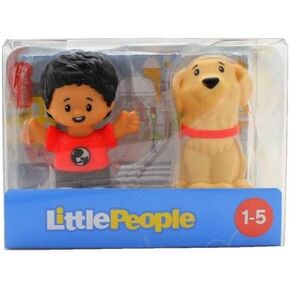 LITTLE PEOPLE Boy in Red Shirt and Dog
