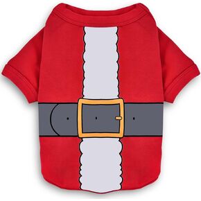 Koneseve Dog Christmas Shirt Soft Cotton Dog Clothes Winter Warm Cat Sweater Breathable Santa Clause Costume for Small Dogs Cats Boy Girl Pet Outfit Adorable Puppy Pajamas Cozy Kitten Apparel XS