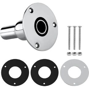Stainless Steel 316 Thru Hull Exhaust Skin Fitting 24mm for Diesel Parking Heater Exhaust Pipe, with Bolts Nuts Gaskets Hardware for Boat Marine Car Trucks