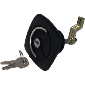 Perko 1081DP1BLK Flush-Mount Locking Latch for 3/8" to 7/8" Thick Smooth/Carpeted Surface, Fits 2-3/8" Hole - 3/8" to 3" Cam Bar, Black