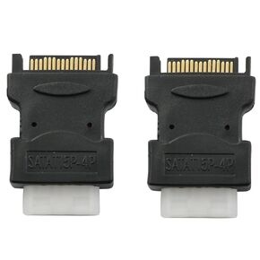 LQ Industrial 2PCS Power Adapter SATA Adapter White IDE Power Connector 15P Male to Large 4P Female for 3.5Inch SATA Hard Drive and 3.5Inch SATA CD-ROM and Optical Drive