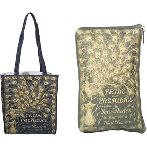 Pride and Prejudice Green Tote Bag and Clutch Purse Bundle