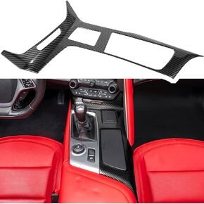 Carbon Fiber Look Control Gears Panel Protective Cover For Chevrolet Corvette C7 Z06 Z51 ZR1 Stingray Grand Sport 2014 2015 2016 2017 2018 2019 Center Console Shift Trim Interior Accessories (Black)