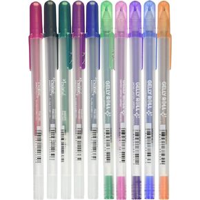 Sakura Pgb10c55 (Luxue-gold Pearl) & (Silver Shadow-silver Pearl) 10-piece Gelly Roll Blister Card Gel Ink Pen Set, 1.0 Mm, Assorted Colors