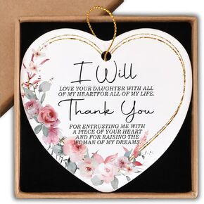 Mother of The Bride Gifts from Groom Ornament Keepsake Sign Heart Plaque Wedding Christmas Ornament Gift for Mother of The Bride Thank You Gift for Mother in Law from Son-in-Law