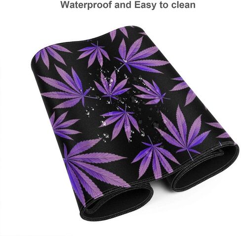 لوحة ماوس ألعاب Ganja Marijuana Weed، حصيرة لوحة مفاتيح كبيرة ممتدة للمكتب، حواف مخيطة مضادة للاهتراء، مقاومة للماء، لوحة ماوس مضادة للانزلاق للرجال والنساء in Kuwait