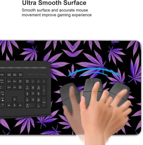لوحة ماوس ألعاب Ganja Marijuana Weed، حصيرة لوحة مفاتيح كبيرة ممتدة للمكتب، حواف مخيطة مضادة للاهتراء، مقاومة للماء، لوحة ماوس مضادة للانزلاق للرجال والنساء in Kuwait