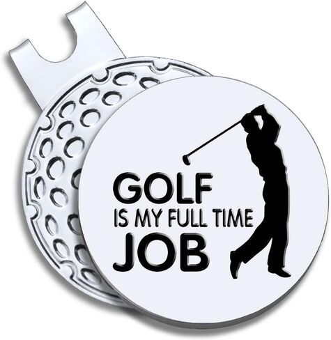 Golf is My Full Time Job Golf Ball Marker with Magnetic Hat Clip, Funny Golf Accessories Gifts for Men Women, Golf Gifts for Men Woman, Gift for Men Woman Golf Fan, Golf Novelty Gift in Saudi Arabia
