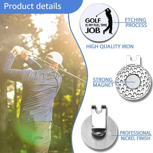 Golf is My Full Time Job Golf Ball Marker with Magnetic Hat Clip, Funny Golf Accessories Gifts for Men Women, Golf Gifts for Men Woman, Gift for Men Woman Golf Fan, Golf Novelty Gift in Saudi Arabia