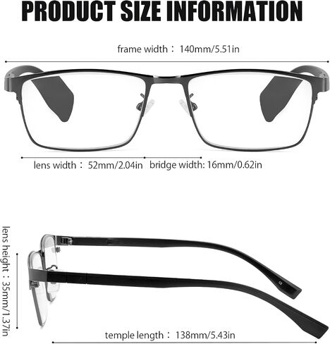 Natural Crystal Stone Lenses Reading Glasses with Clear Real Glass Lenses Blue Light Blocking & UV Protection IF3980 in Saudi Arabia