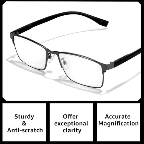 Natural Crystal Stone Lenses Reading Glasses with Clear Real Glass Lenses Blue Light Blocking & UV Protection IF3980 in Saudi Arabia