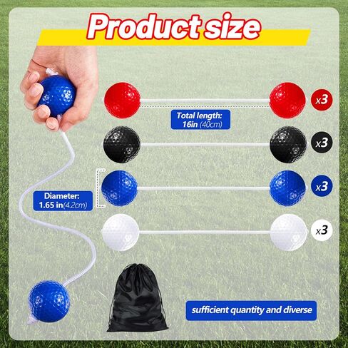 Lenwen 12 Pack Ladder Ball Ladder Toss Outdoor Game Ladder Toss Balls Replacement Bolas with Storage Bag for Toss Match Yard Lawn Golf Game, 4 Colors (Red, Blue, Black, White) in Saudi Arabia