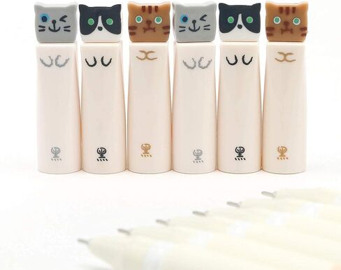أقلام هلام الحبر الأسود من CATPOWER، 6 عبوات من الأقلام اللطيفة اليابانية Kawaii Cat Gel Pens، نقطة دقيقة للغاية 0.38 مم مجموعة أقلام ذات طرف رفيع أقلام كرة دوارة للوازم المكتبية المدرسية الثابتة، كتب قصاصات فنية رائعة in Saudi Arabia