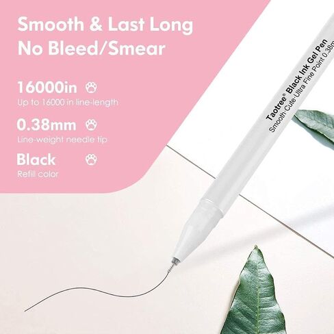 أقلام هلام الحبر الأسود من CATPOWER، 6 عبوات من الأقلام اللطيفة اليابانية Kawaii Cat Gel Pens، نقطة دقيقة للغاية 0.38 مم مجموعة أقلام ذات طرف رفيع أقلام كرة دوارة للوازم المكتبية المدرسية الثابتة، كتب قصاصات فنية رائعة in Saudi Arabia