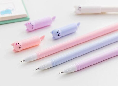 أقلام هلام الحبر الأسود من CATPOWER، 6 عبوات من الأقلام اللطيفة اليابانية Kawaii Cat Gel Pens، نقطة دقيقة للغاية 0.38 مم مجموعة أقلام ذات طرف رفيع أقلام كرة دوارة للوازم المكتبية المدرسية الثابتة، كتب قصاصات فنية رائعة in Kuwait