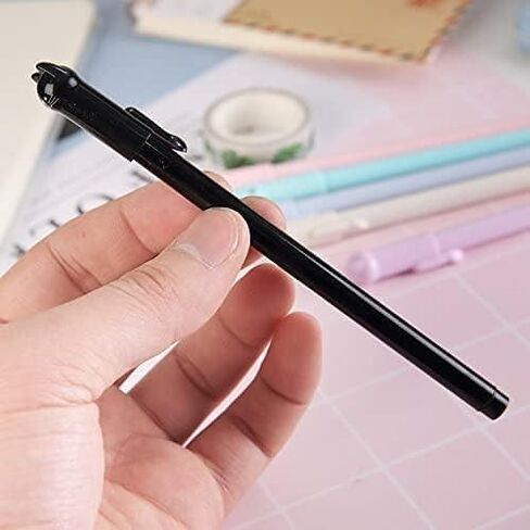 أقلام هلام الحبر الأسود من CATPOWER، 6 عبوات من الأقلام اللطيفة اليابانية Kawaii Cat Gel Pens، نقطة دقيقة للغاية 0.38 مم مجموعة أقلام ذات طرف رفيع أقلام كرة دوارة للوازم المكتبية المدرسية الثابتة، كتب قصاصات فنية رائعة in Kuwait