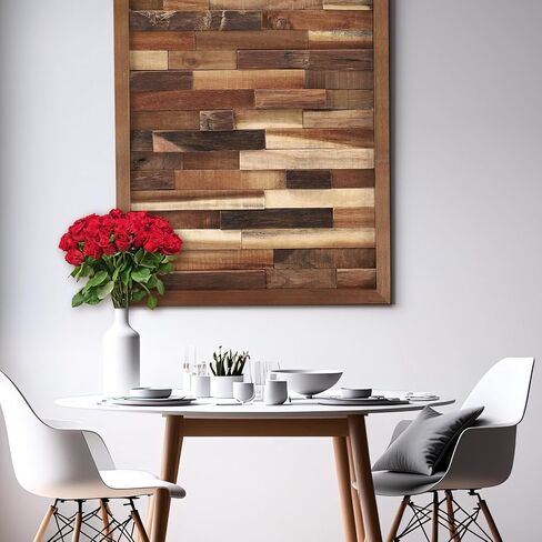 Beeveer هندسية الخشب جدار الفن الخشب جدار ديكور 36 × 18 بوصة ريفي خشبي جدار الفن الخشب هندسية خطية منحوتة جدار ديكور اليدوية لوحة الحائط الخشبية للديكور المنزل غرفة المعيشة غرفة نوم الجمالية in Saudi Arabia
